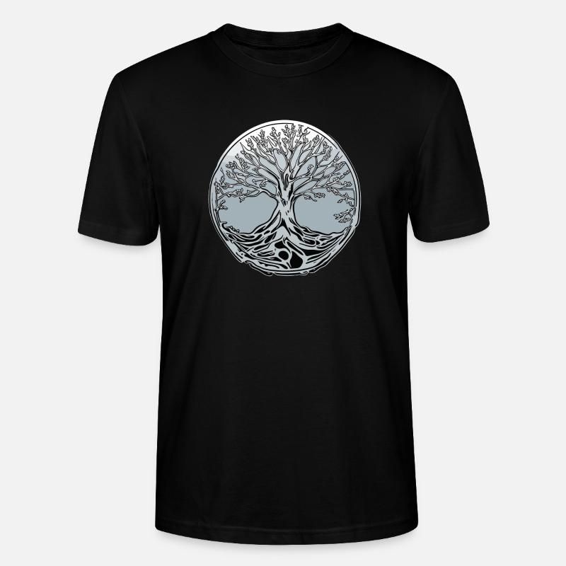 Baum aus Silber - Stanley/Stella Unisex Bio-T-Shirt CRAFTER - Schwarz