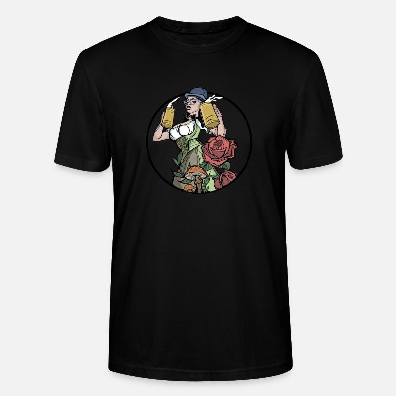 Biergarten // Oldschool // Illustration - Stanley/Stella Unisex Bio-T-Shirt CRAFTER - Schwarz