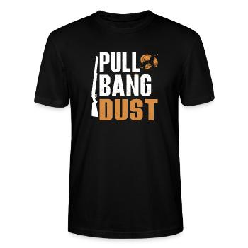 Pull Bang Dust Skeet Shooting Trapshooting - Stanley/Stella Unisex Bio-T-Shirt CRAFTER - Schwarz - Vorne - Alina (178cm) & Michal (187cm)
