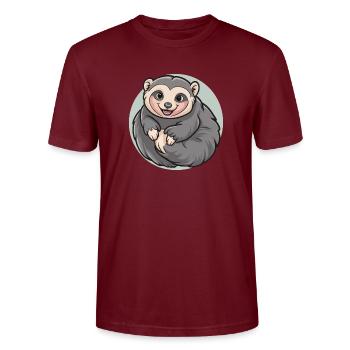 Slow Loris - Stanley/Stella CRAFTER Unisex Organic T-Shirt - burgundy - Front - Alina (178cm) & Michal (187cm)