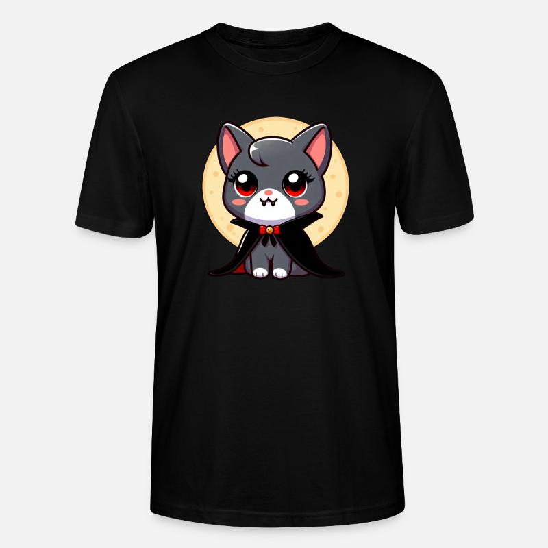 Halloween Chat Vampire Chauve-souris Mignon - T-shirt bio CRAFTER Stanley Stella Unisexe - noir