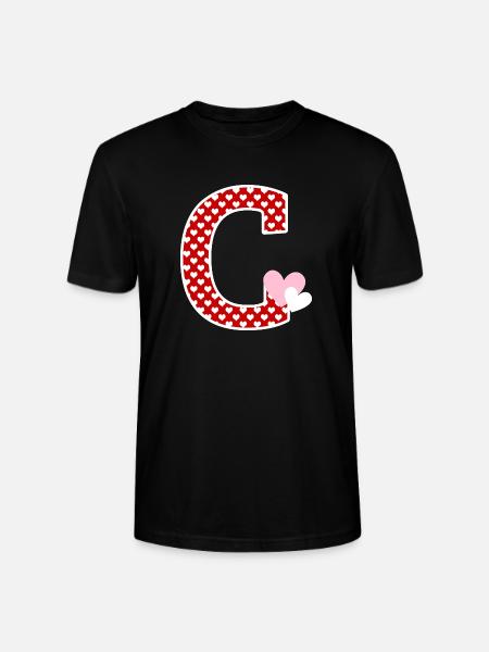 Buchstabe c Herz - Stanley/Stella Unisex Bio-T-Shirt CRAFTER - Schwarz