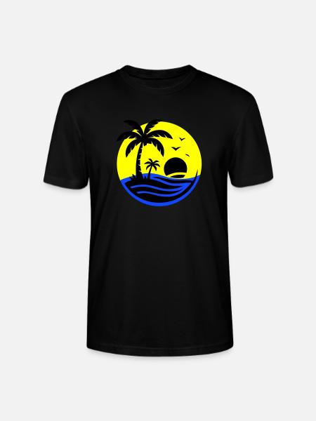 Insel Palmen Meer - Stanley/Stella Unisex Bio-T-Shirt CRAFTER - Schwarz