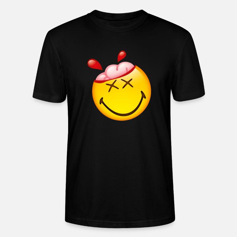 Smiley Glossy Happy Brain - T-shirt bio CRAFTER Stanley Stella Unisexe - noir