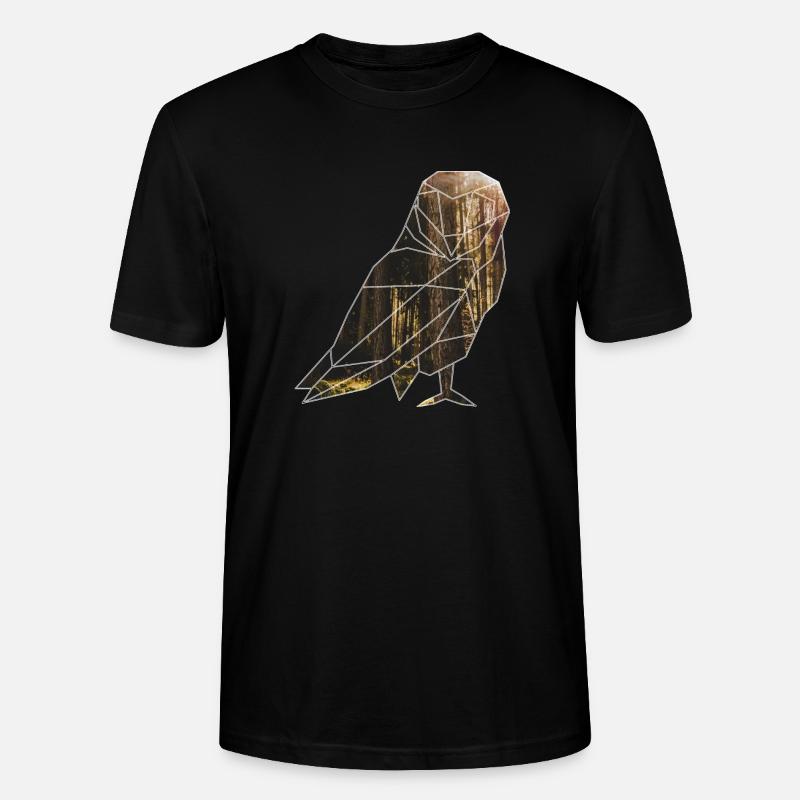Die Eule im wald - Stanley/Stella Unisex Bio-T-Shirt CRAFTER - Schwarz