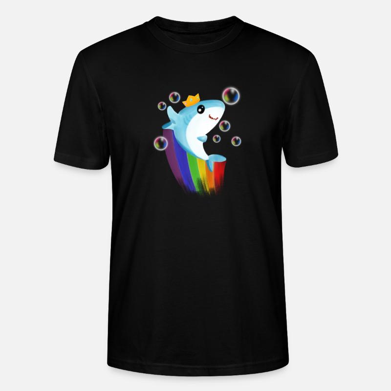 Rainbow Shark - Stanley/Stella CRAFTER Unisex Organic T-Shirt - black