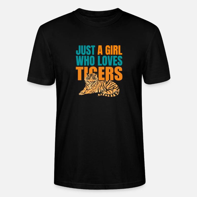 NUR EIN MÄDCHEN, DAS TIGER LIEBT - Stanley/Stella Unisex Bio-T-Shirt CRAFTER - Schwarz