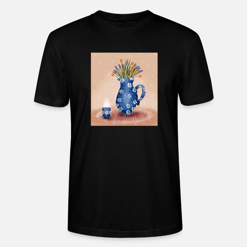 Blumen Tee - Stanley/Stella Unisex Bio-T-Shirt CRAFTER - Schwarz