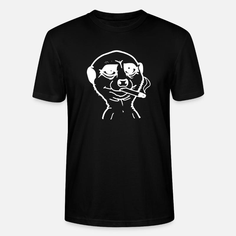 Rauchendes Erdmännchen - Stanley/Stella Unisex Bio-T-Shirt CRAFTER - Schwarz