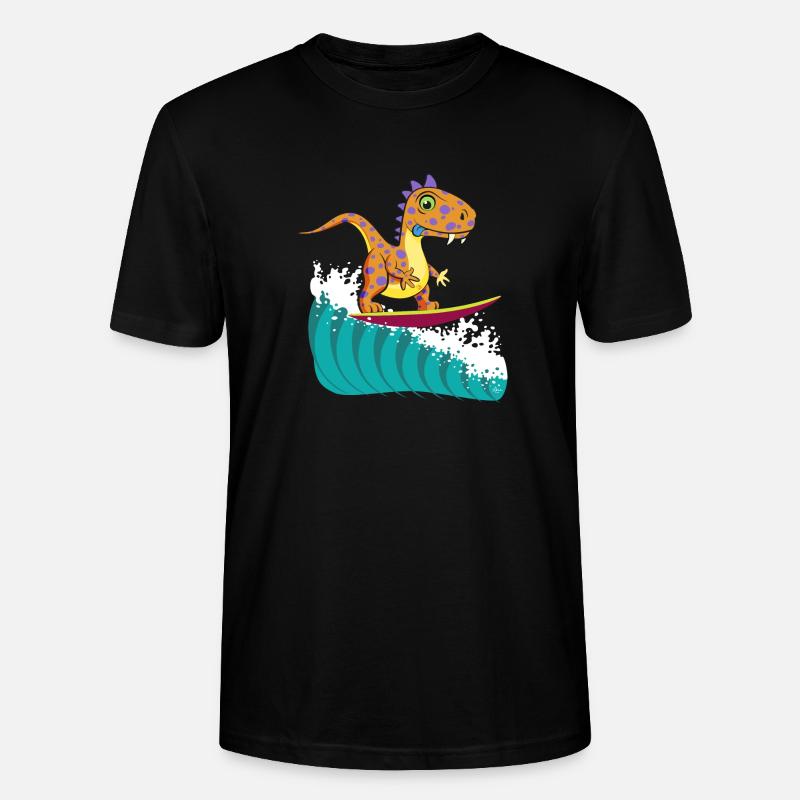 dino surf cool #2 - T-shirt bio CRAFTER Stanley Stella Unisexe - noir