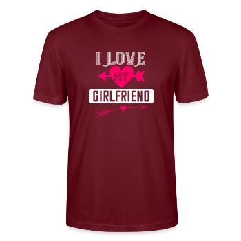 J’aime ma copine - T-shirt bio CRAFTER Stanley Stella Unisexe - bordeaux - Devant - Alina (178cm) & Michal (187cm)