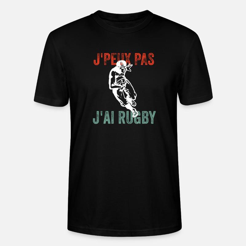 J'peux pas j'ai rugby - T-shirt bio CRAFTER Stanley Stella Unisexe - noir