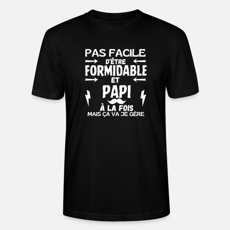 PAPI FORMIDABLE - T-shirt bio CRAFTER Stanley Stella Unisexe - noir