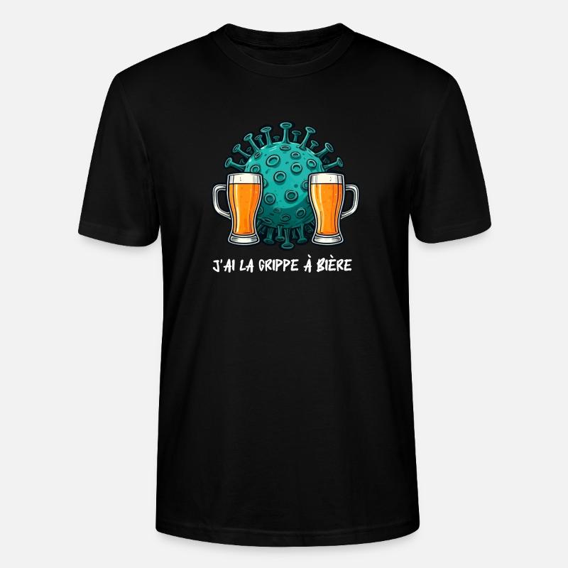 Ich habe eine Biergrippe - Stanley/Stella Unisex Bio-T-Shirt CRAFTER - Schwarz