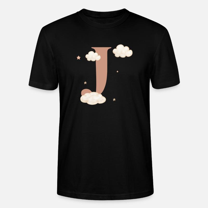 Buchstabe j bewölkt Sterne - Stanley/Stella Unisex Bio-T-Shirt CRAFTER - Schwarz