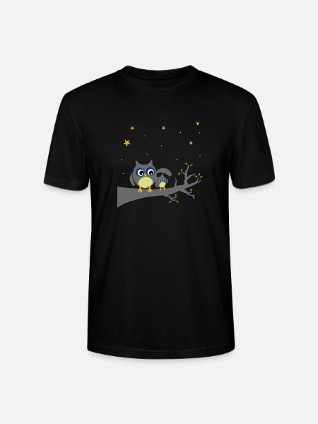 Eulen - Mama und Kind - Stanley/Stella Unisex Bio-T-Shirt CRAFTER - Schwarz