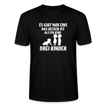 Drei Kinder - Stanley/Stella Unisex Bio-T-Shirt CRAFTER - Schwarz - Vorne - Alina (178cm) & Michal (187cm)