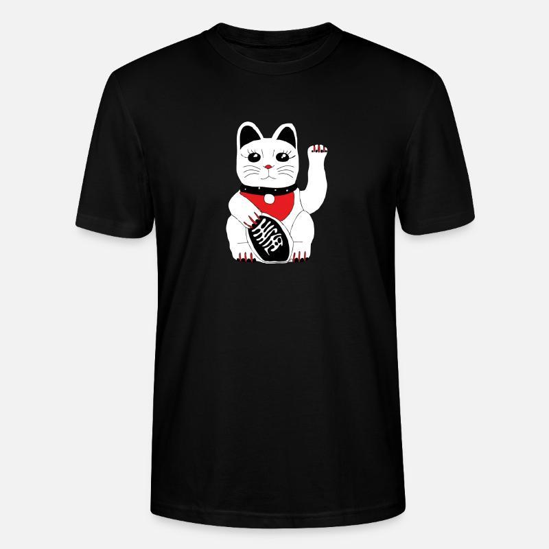 Winkekatze - Stanley/Stella Unisex Bio-T-Shirt CRAFTER - Schwarz