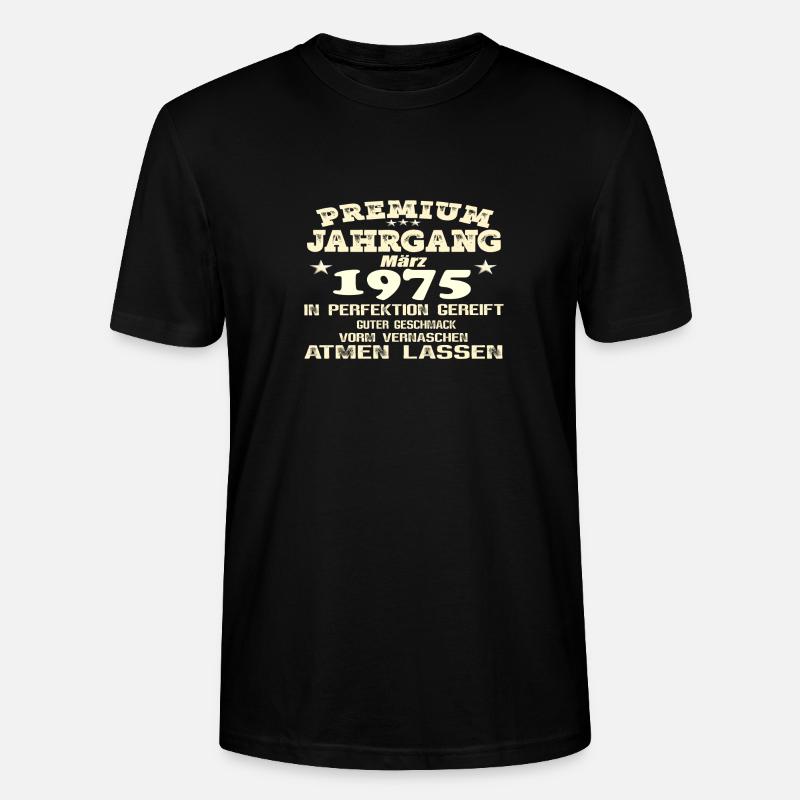 1975 Perfektion - Stanley/Stella Unisex Bio-T-Shirt CRAFTER - Schwarz