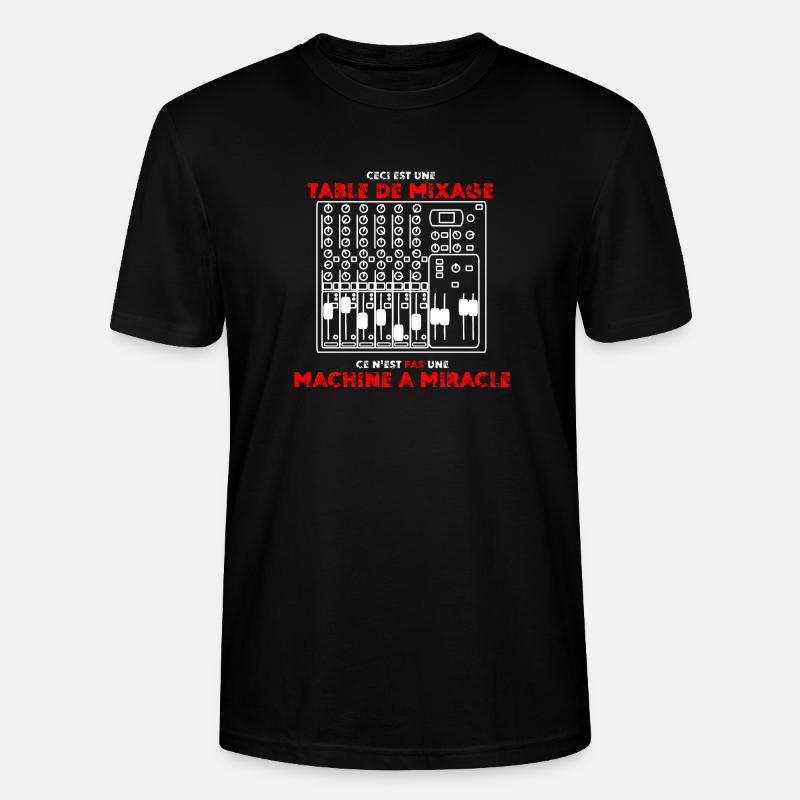 Table de mixage - T-shirt bio CRAFTER Stanley Stella Unisexe - noir