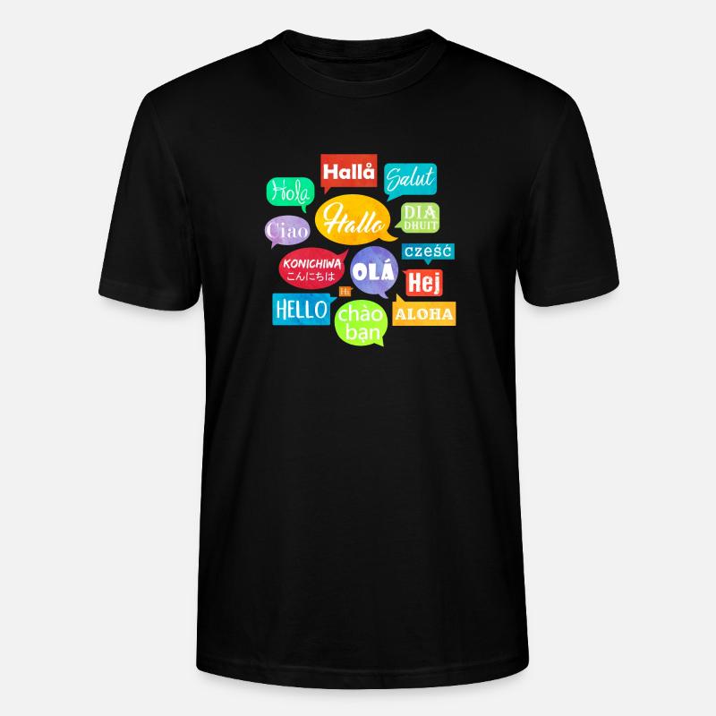 Hallo (Sprechblasen) - Stanley/Stella Unisex Bio-T-Shirt CRAFTER - Schwarz