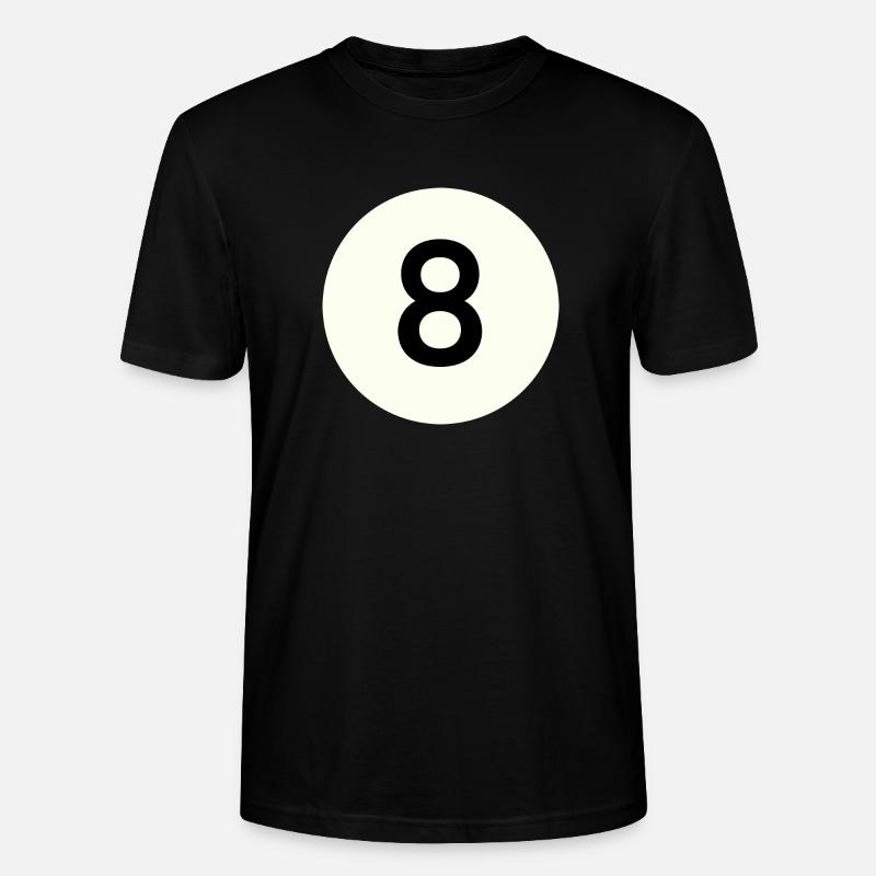 Boule de billard billard n ° 8 - T-shirt bio CRAFTER Stanley Stella Unisexe - noir