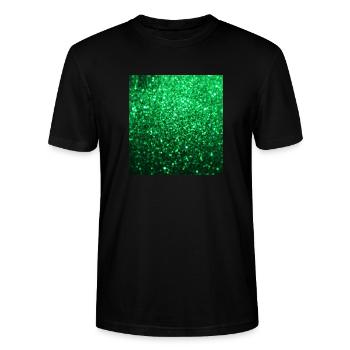 Funkelnder grüner Glitter - Stanley/Stella Unisex Bio-T-Shirt CRAFTER - Schwarz - Vorne - Alina (178cm) & Michal (187cm)