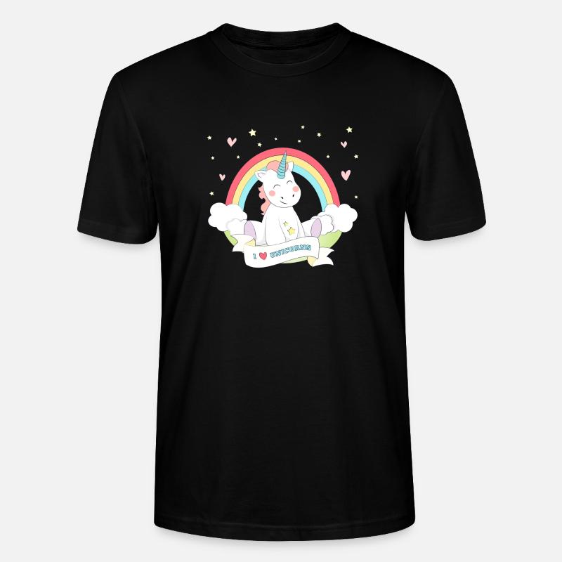 Ich liebe Einhörner - Stanley/Stella Unisex Bio-T-Shirt CRAFTER - Schwarz