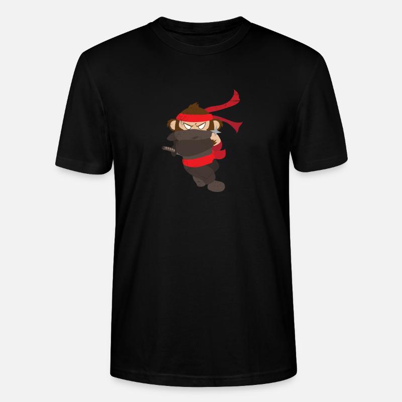 Ninja Affe Lustige Geschenkidee - Stanley/Stella Unisex Bio-T-Shirt CRAFTER - Schwarz