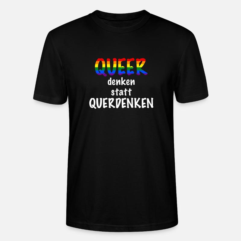 Queer denken statt Querdenken (White) - Stanley/Stella Unisex Bio-T-Shirt CRAFTER - Schwarz