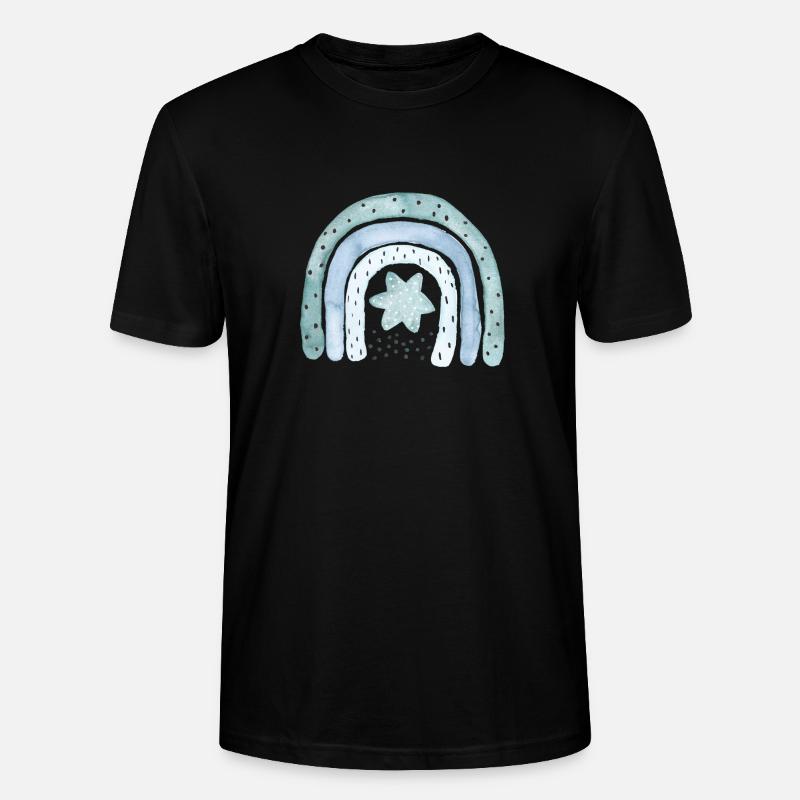 Regenbogen Jeansblau mit Sternchen - Stanley/Stella Unisex Bio-T-Shirt CRAFTER - Schwarz