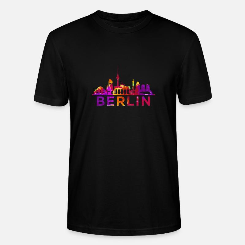 Berlin Skyline Impression Souvenir Geschenkidee - Stanley/Stella Unisex Bio-T-Shirt CRAFTER - Schwarz