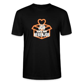 ICH HAB EIN JOB NEBEN DEM NEBENJOB - Stanley/Stella Unisex Bio-T-Shirt CRAFTER - Schwarz - Vorne - Alina (178cm) & Michal (187cm)