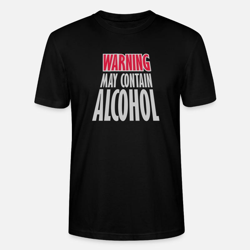 Warning May Contain Alcohol - Stanley/Stella Unisex Bio-T-Shirt CRAFTER - Schwarz