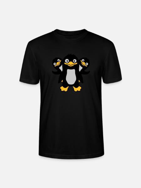 3 funny penguin friends - Stanley/Stella CRAFTER Unisex Organic T-Shirt - black