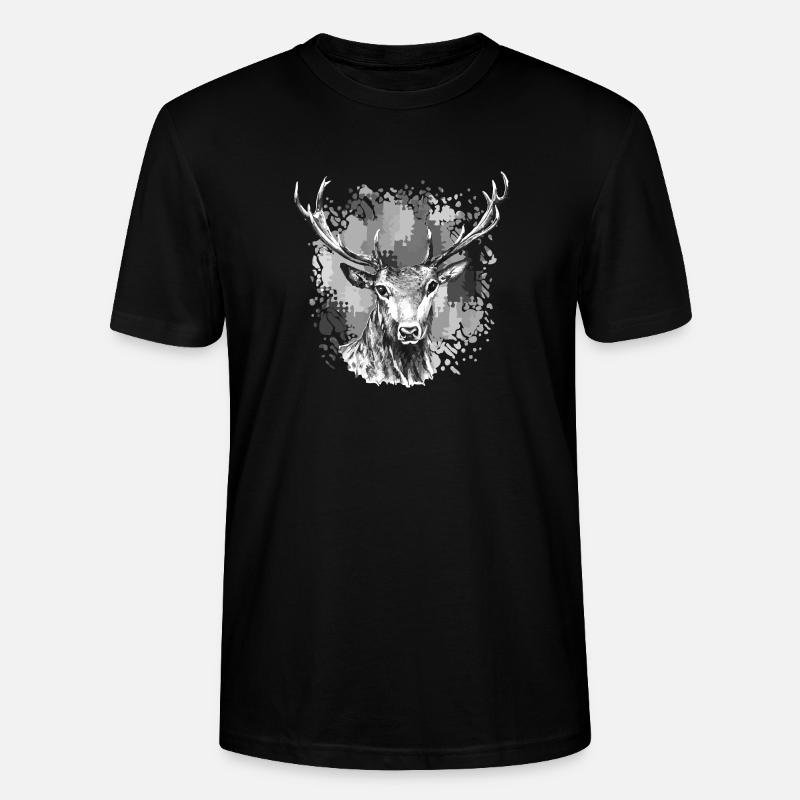 Hirsch - Stanley/Stella Unisex Bio-T-Shirt CRAFTER - Schwarz