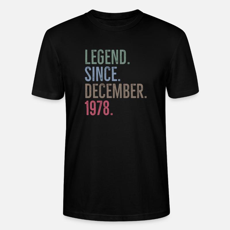 Legende seit Dezember 1978 - Stanley/Stella Unisex Bio-T-Shirt CRAFTER - Schwarz