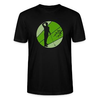 golf golfsport golfspieler abschlag - Stanley/Stella Unisex Bio-T-Shirt CRAFTER - Schwarz - Vorne - Alina (178cm) & Michal (187cm)