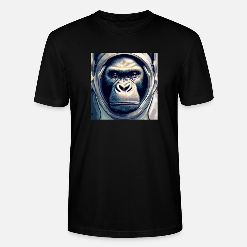 Singe astronaute, avec combinaison spatiale - T-shirt bio CRAFTER Stanley Stella Unisexe - noir