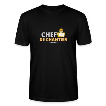 Chef de chantier. t shirt chef de chantier travaux - T-shirt bio CRAFTER Stanley Stella Unisexe - noir - Devant - Alina (178cm) & Michal (187cm)