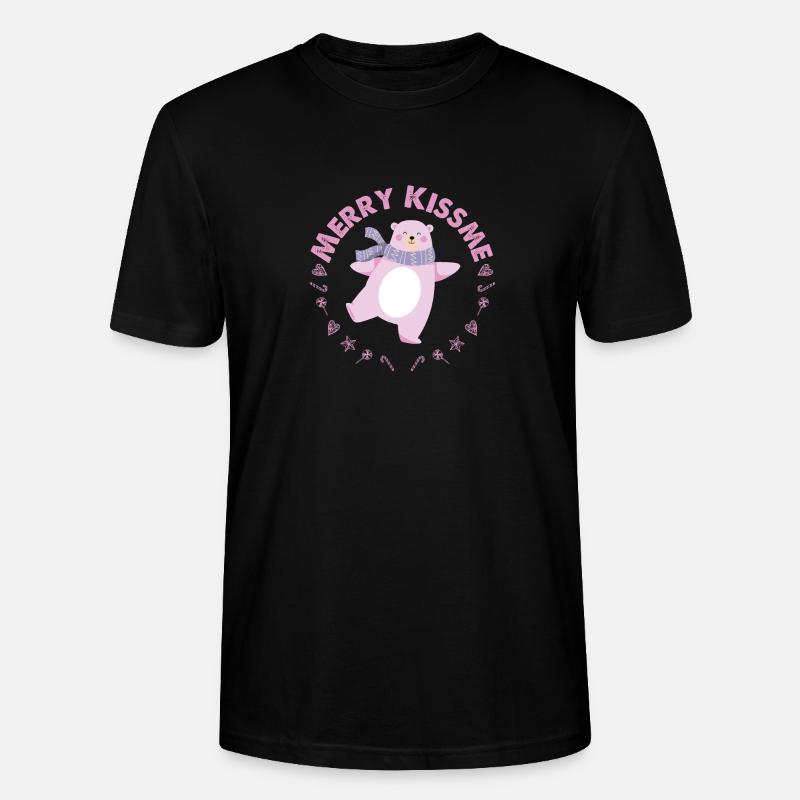 JOYEUX NOËL OURS ROSE - T-shirt bio CRAFTER Stanley Stella Unisexe - noir