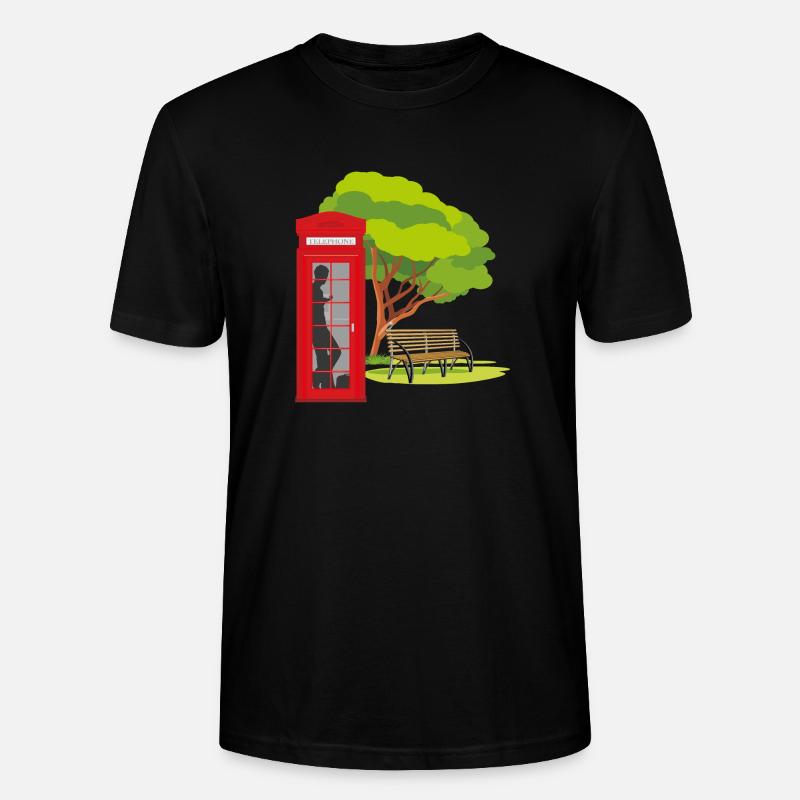 Cabine téléphonique dans le parc - T-shirt bio CRAFTER Stanley Stella Unisexe - noir