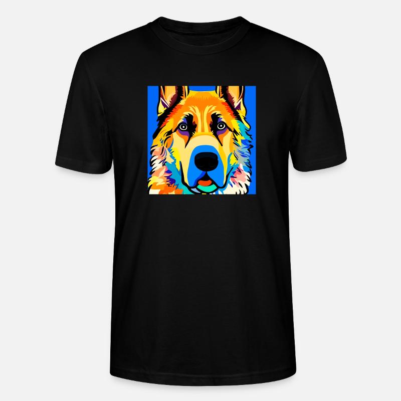 Deutscher Schäferhund, digitale Malerei, - Stanley/Stella Unisex Bio-T-Shirt CRAFTER - Schwarz