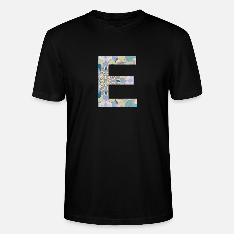 Buchstabe E im Mandala - Stanley/Stella Unisex Bio-T-Shirt CRAFTER - Schwarz