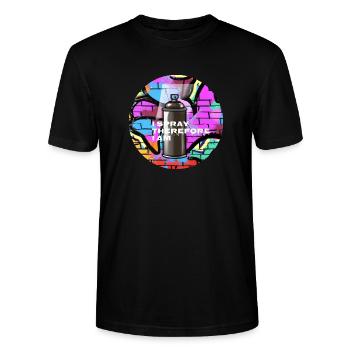 JE PULVÉRISE DONC JE SUIS - Bombe aérosol - T-shirt bio CRAFTER Stanley Stella Unisexe - noir - Devant - Alina (178cm) & Michal (187cm)
