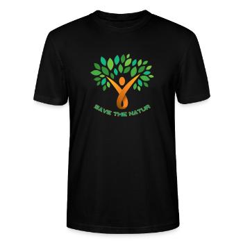 Save the Nature Neu - Stanley/Stella Unisex Bio-T-Shirt CRAFTER - Schwarz - Vorne - Alina (178cm) & Michal (187cm)