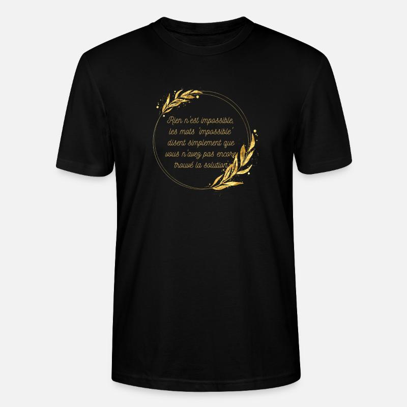 Impossible n'est pas Solution - T-shirt bio CRAFTER Stanley Stella Unisexe - noir