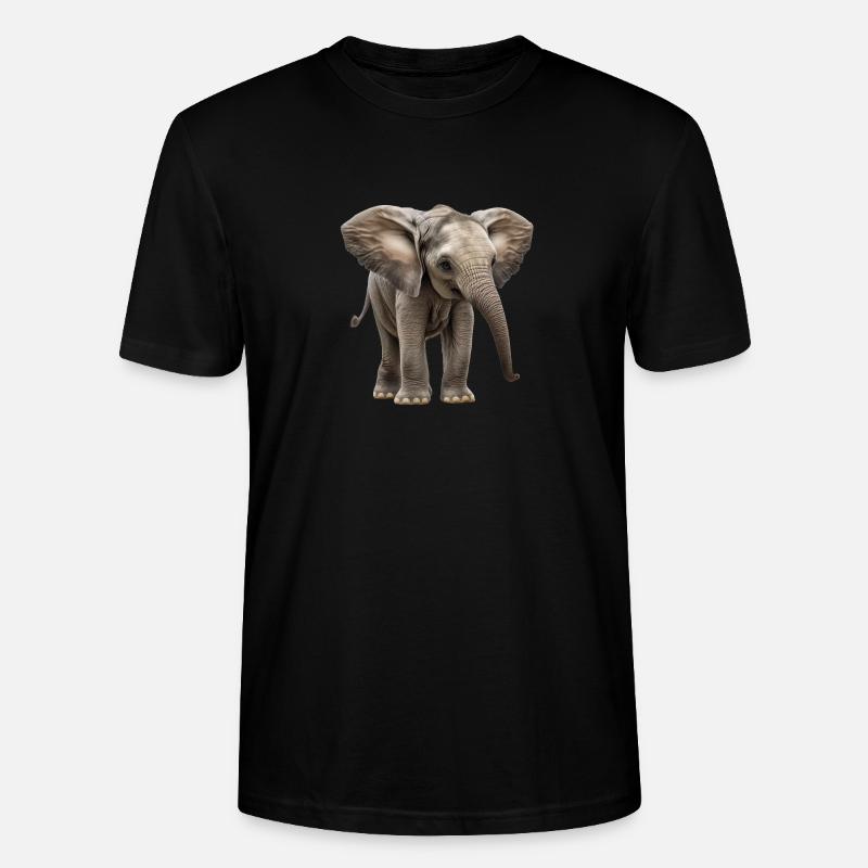 Méga mignon bébé éléphant - T-shirt bio CRAFTER Stanley Stella Unisexe - noir