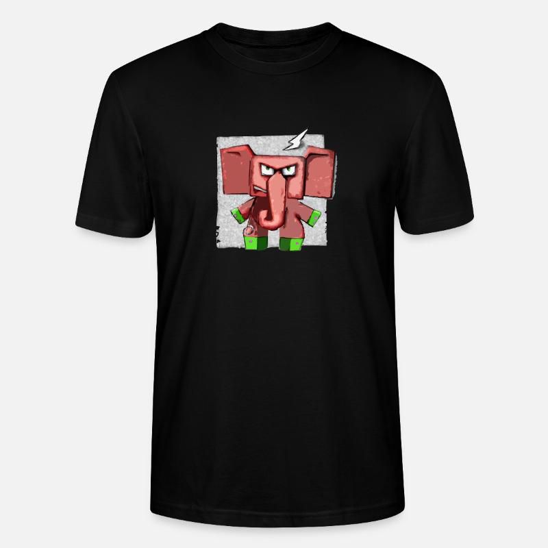 Blax the grumpy elephant - Stanley/Stella CRAFTER Unisex Organic T-Shirt - black