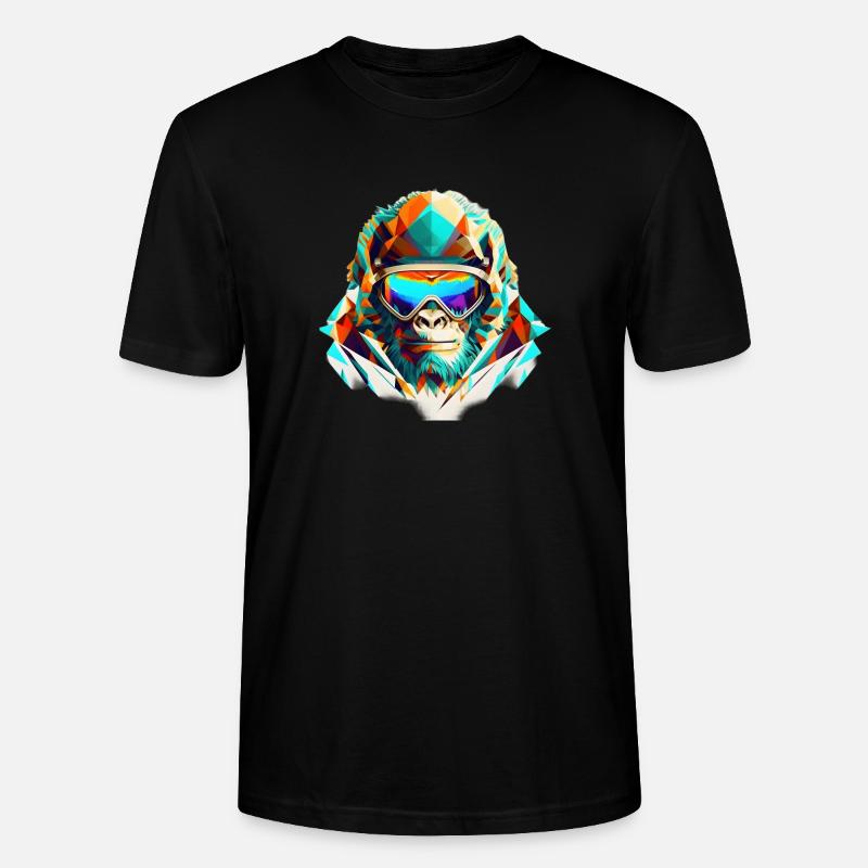 Skieur gorille cool - T-shirt bio CRAFTER Stanley Stella Unisexe - noir